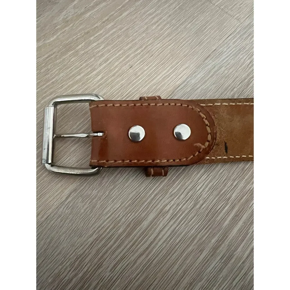 Vintage Genuine Leather Belt size M brown Authentic Make